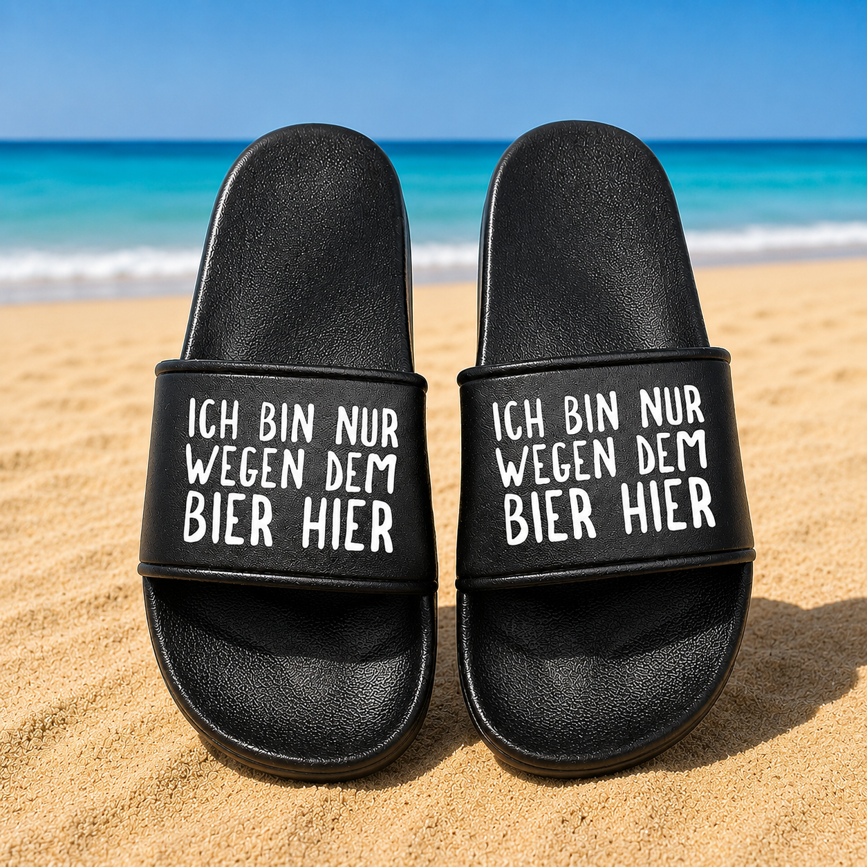 Badeschuhe Ich bin nur wegen dem Bier hier