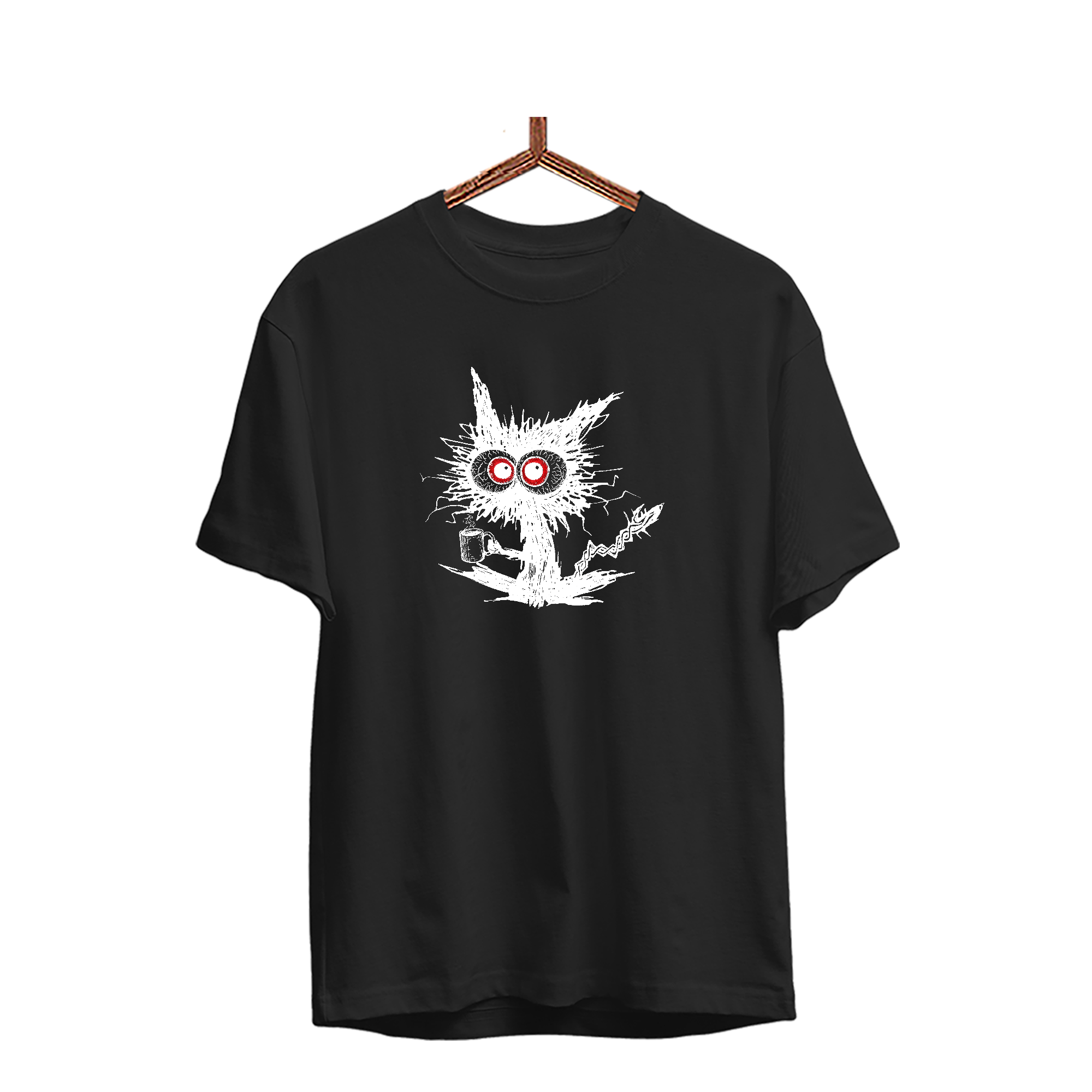 Herren T-Shirt Katze Kaffee
