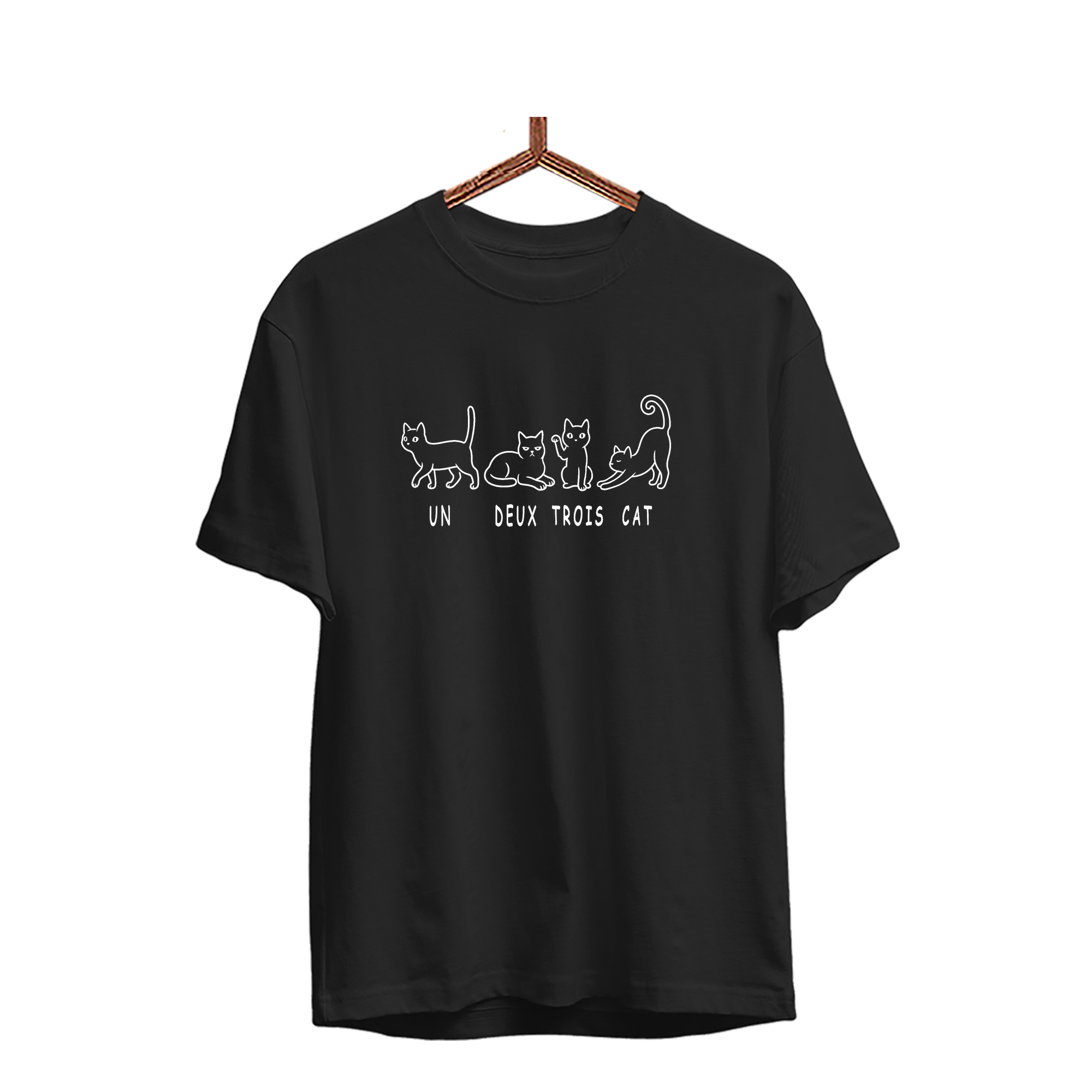 Herren T-Shirt un deux trois cat