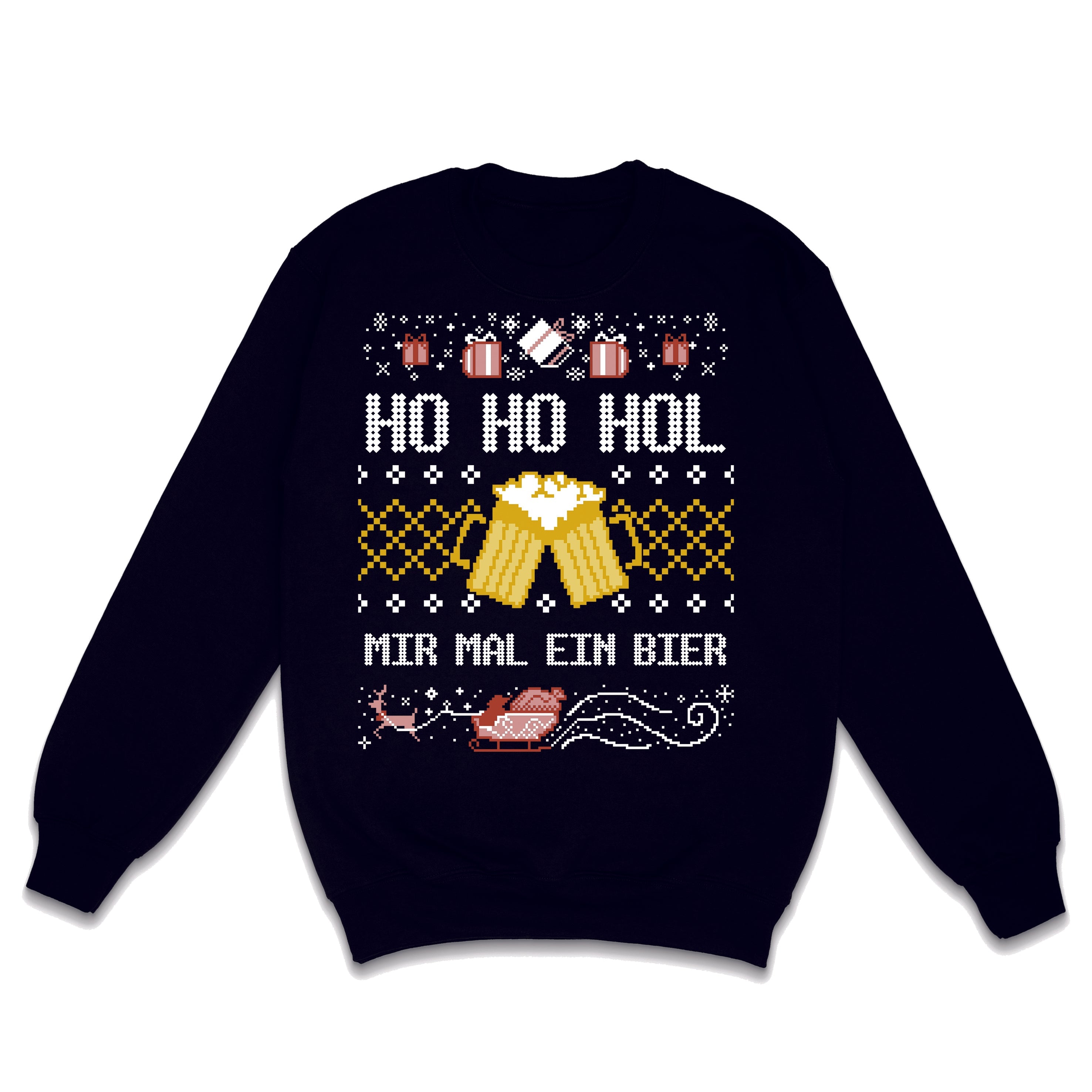 SALE HO HO HOL MIR MAL EIN BIER WEIHNACHTSSWEATSHIRT WEIHNACHTEN