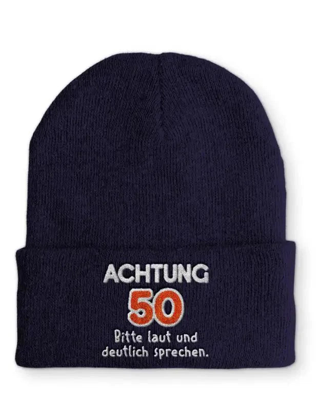 Achtung 50 Bitte Laut Und Deutlich Sprechen Beanie Mütze - tshirtladen -