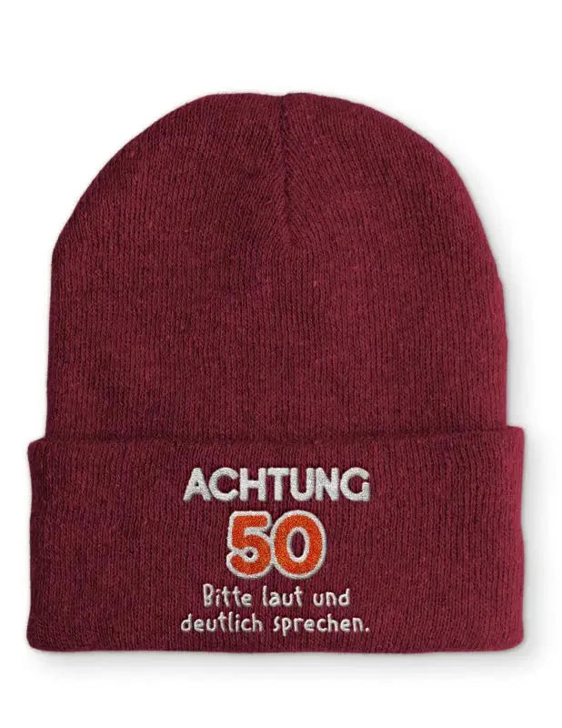 Achtung 50 Bitte Laut Und Deutlich Sprechen Beanie Mütze - tshirtladen -