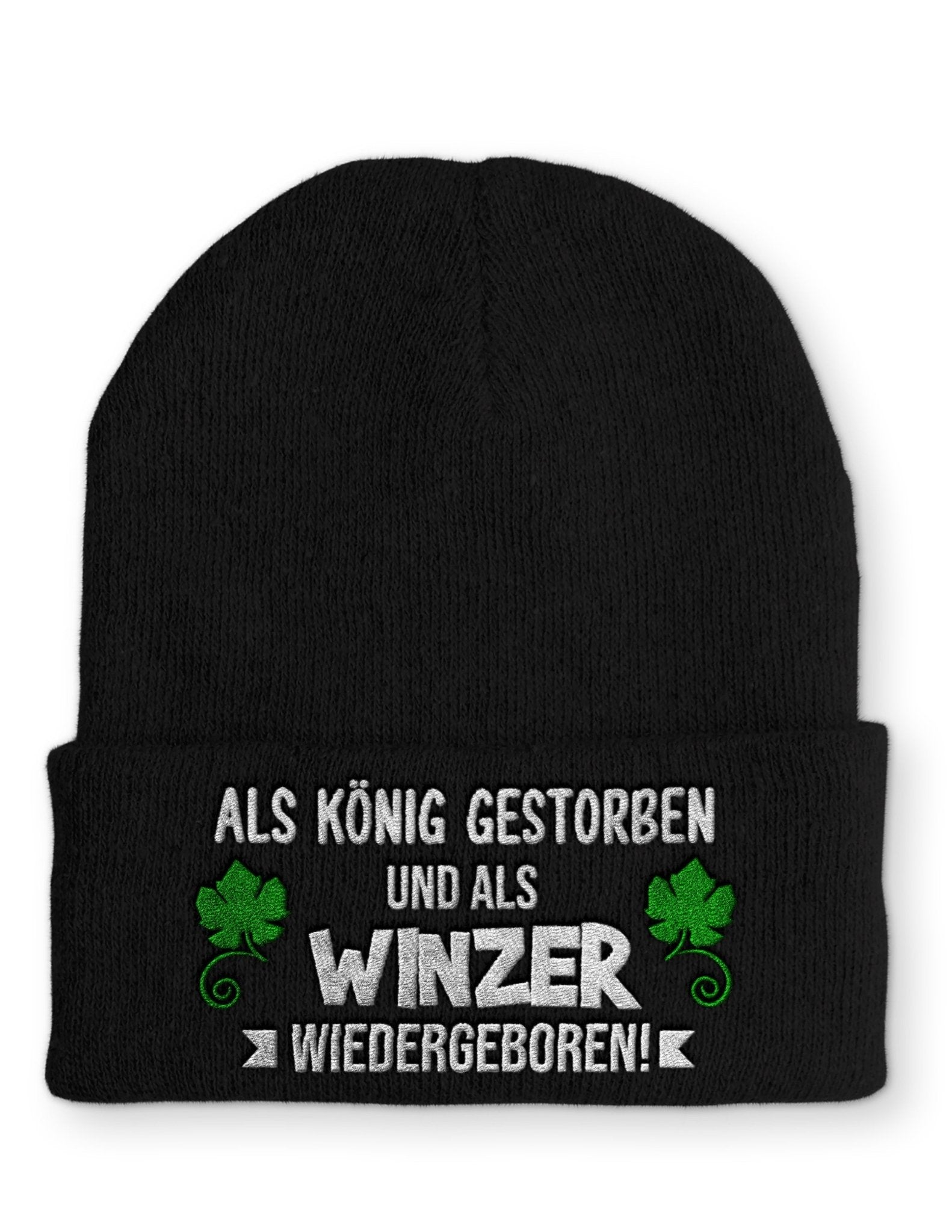 Als Winzer Wiedergeboren Beanie Mütze mit Spruch - tshirtladen - Mütze