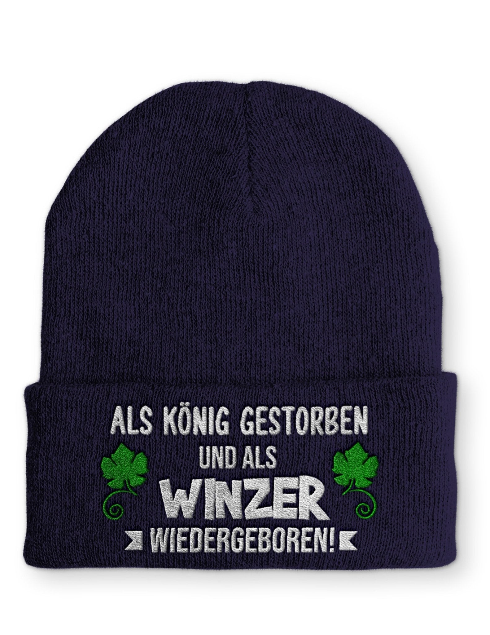 Als Winzer Wiedergeboren Beanie Mütze mit Spruch - tshirtladen - Mütze