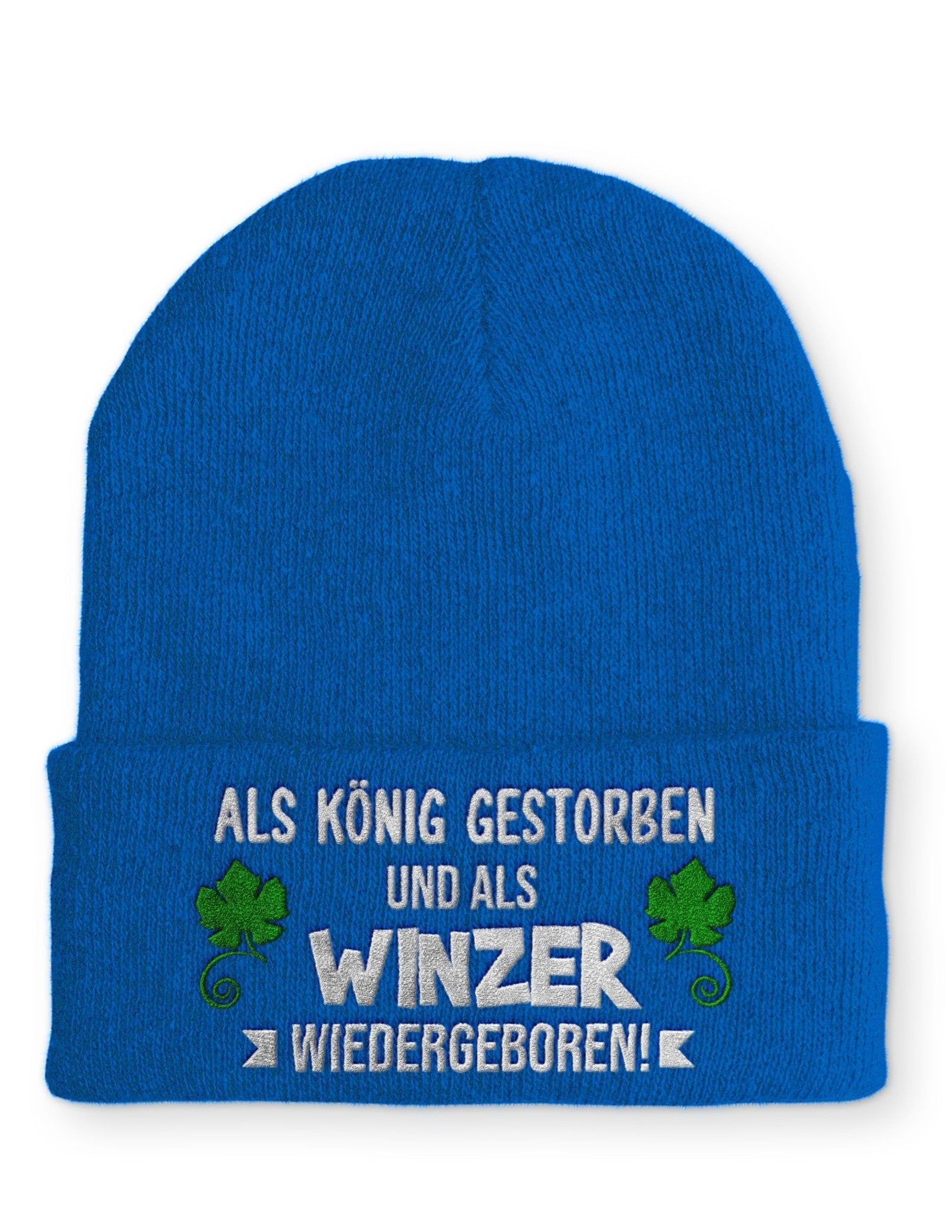 Als Winzer Wiedergeboren Beanie Mütze mit Spruch - tshirtladen - Mütze