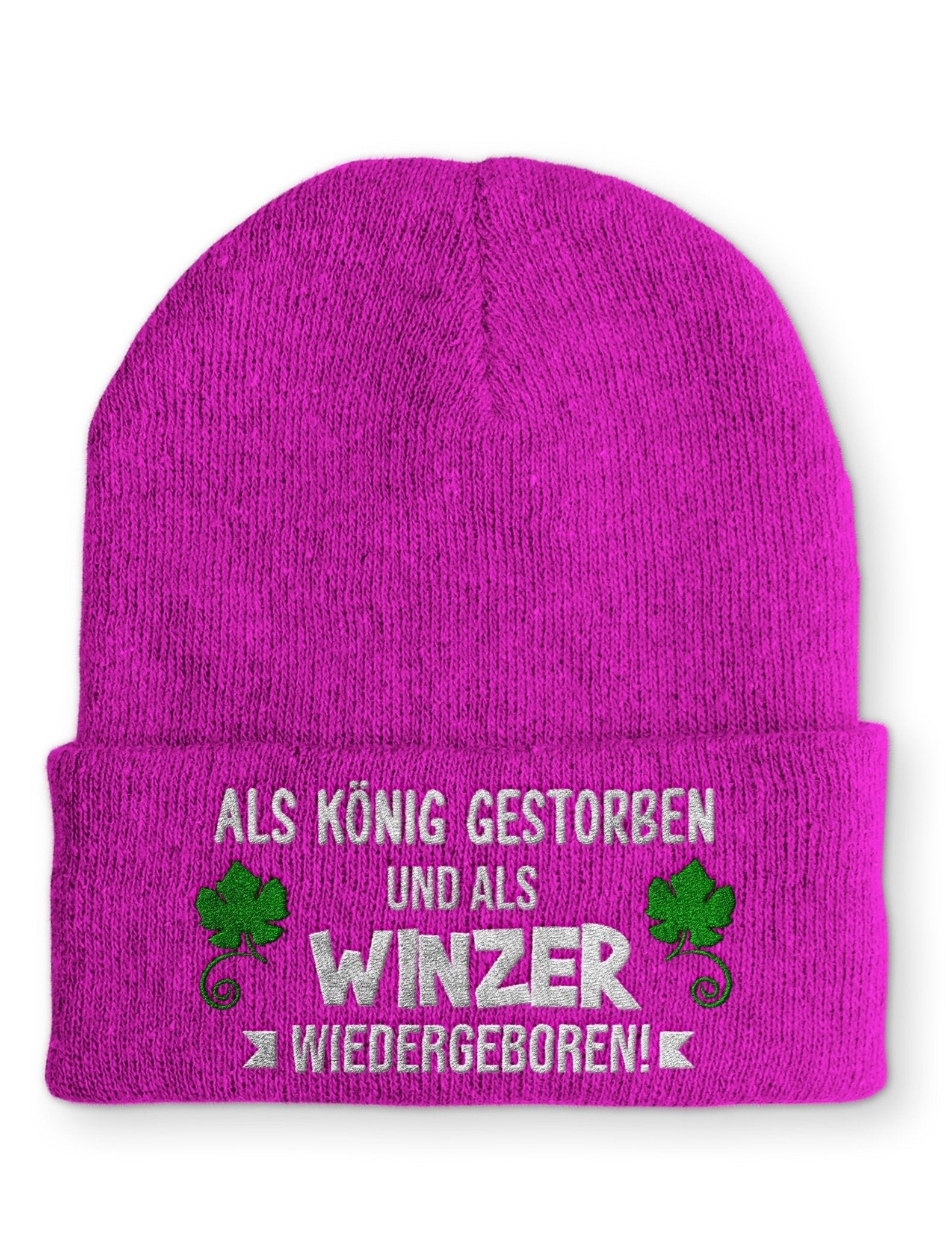 Als Winzer Wiedergeboren Beanie Mütze mit Spruch - tshirtladen - Mütze