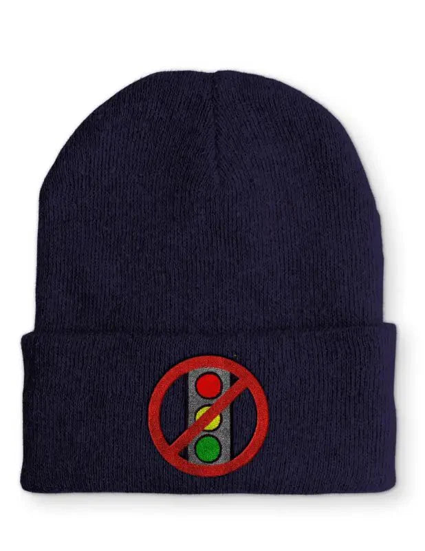 Ampel Durchgestrichen Statement Beanie Mütze mit Spruch - tshirtladen - Mütze