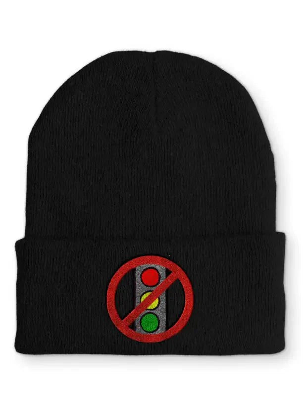 Ampel Durchgestrichen Statement Beanie Mütze mit Spruch - tshirtladen - Mütze