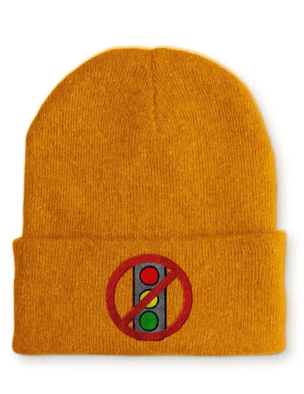 Ampel Durchgestrichen Statement Beanie Mütze mit Spruch - tshirtladen - Mütze