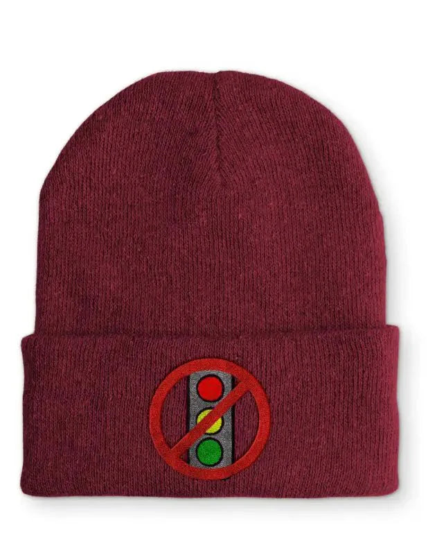 Ampel Durchgestrichen Statement Beanie Mütze mit Spruch - tshirtladen - Mütze