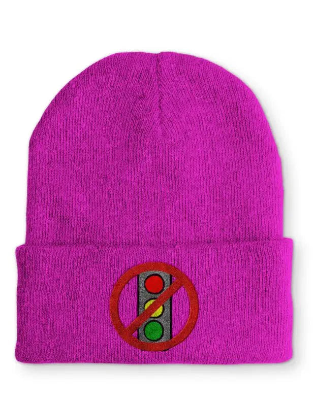 Ampel Durchgestrichen Statement Beanie Mütze mit Spruch - tshirtladen - Mütze