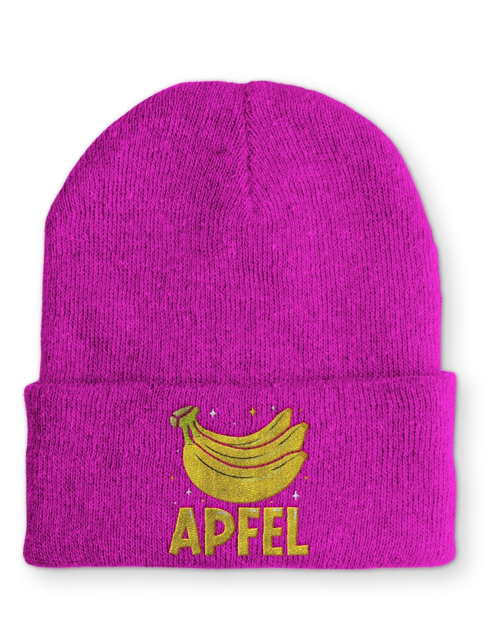 Apfel Banane Party Statement Beanie Mütze mit Spruch - tshirtladen - Mütze