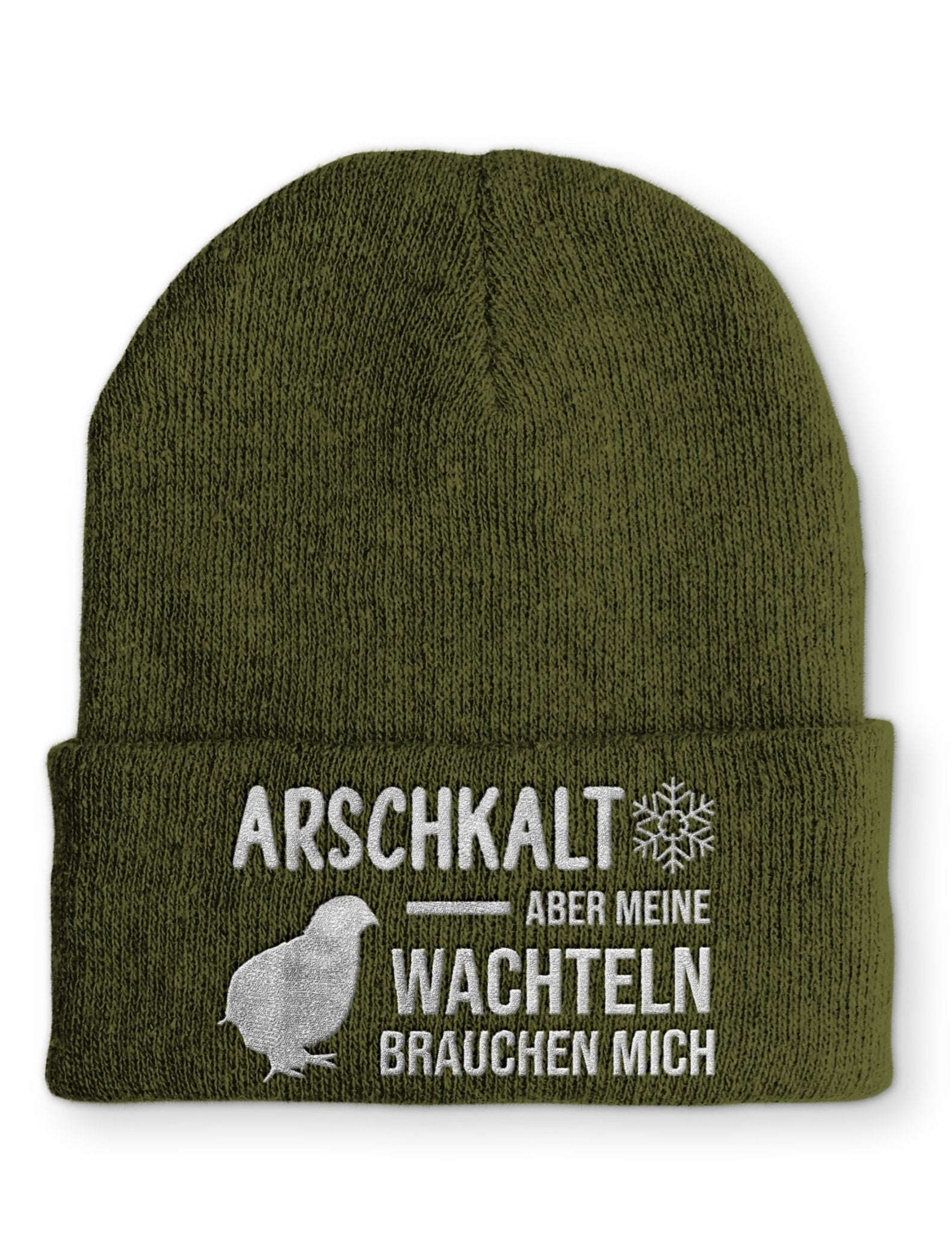 Arschkalt aber meine Wachteln brauchen mich Beanie Mütze mit Spruch - tshirtladen - Mütze
