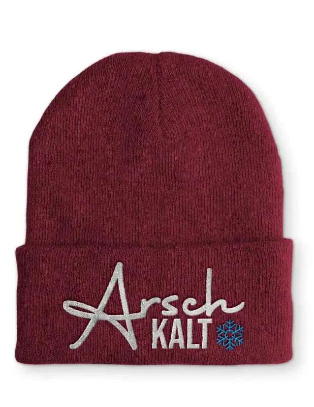 Arschkalt Schneeflocke Statement Beanie Mütze mit Spruch - tshirtladen - Mütze