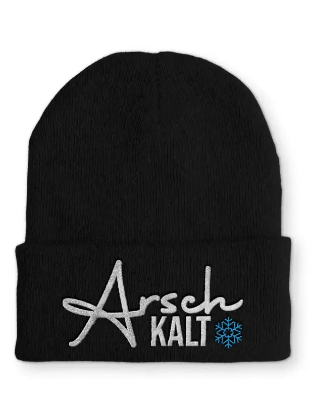 Arschkalt Schneeflocke Statement Beanie Mütze mit Spruch - tshirtladen - Mütze