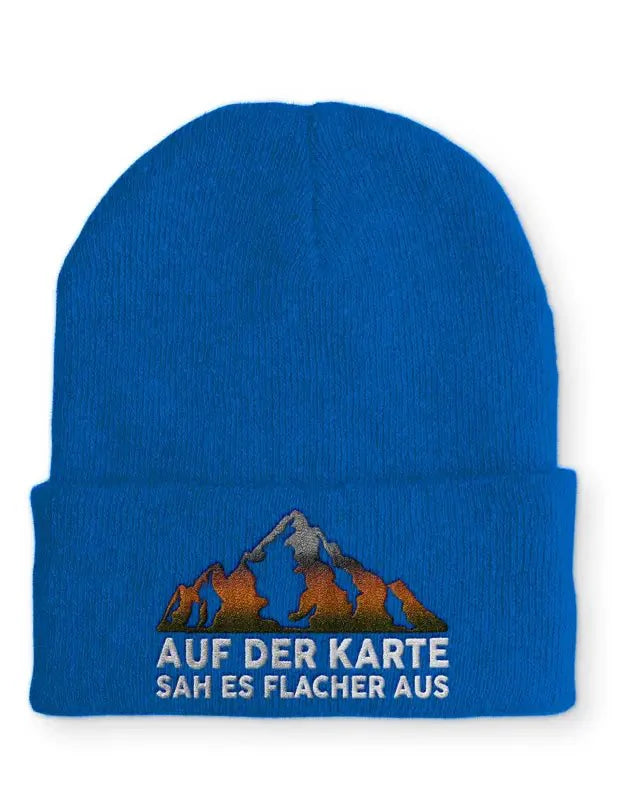 Auf der Karte sah es flacher aus Statement Beanie Mütze mit Spruch - tshirtladen - Mütze