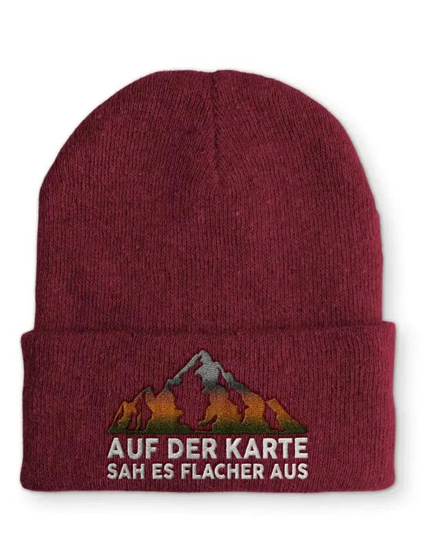 Auf der Karte sah es flacher aus Statement Beanie Mütze mit Spruch - tshirtladen - Mütze