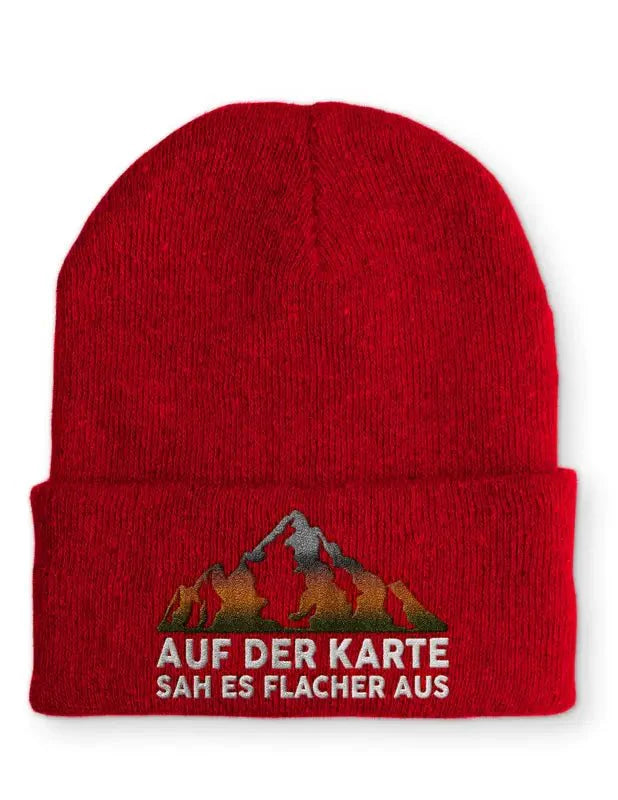 Auf der Karte sah es flacher aus Statement Beanie Mütze mit Spruch - tshirtladen - Mütze
