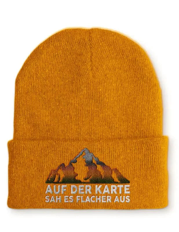 Auf der Karte sah es flacher aus Statement Beanie Mütze mit Spruch - tshirtladen - Mütze