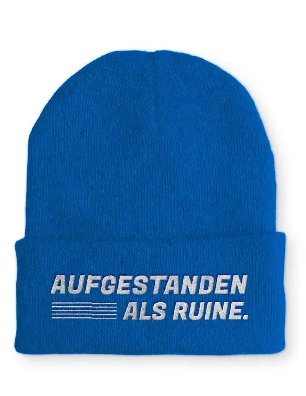 Aufgestanden als Ruine Statement Beanie Mütze mit Spruch - tshirtladen - Mütze