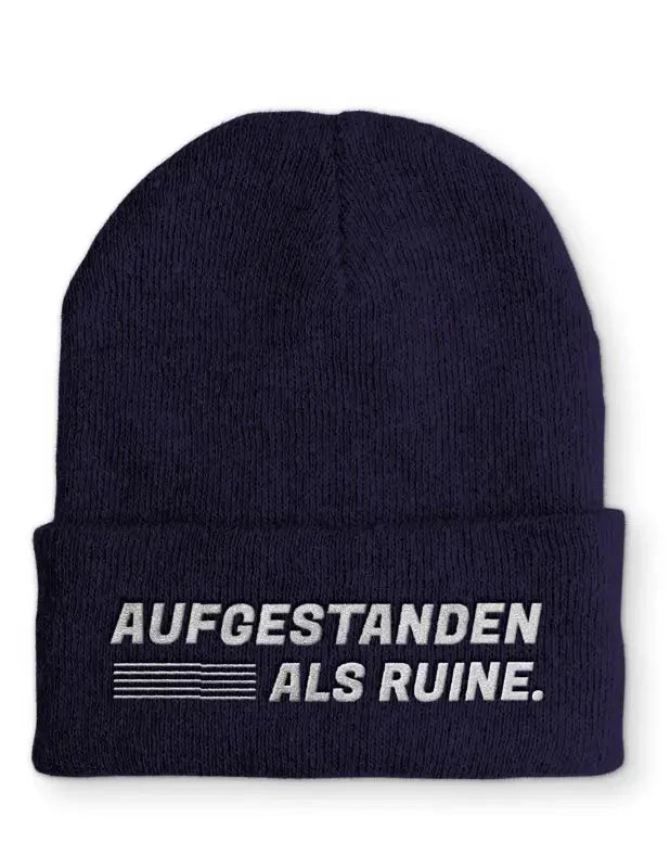 Aufgestanden als Ruine Statement Beanie Mütze mit Spruch - tshirtladen - Mütze
