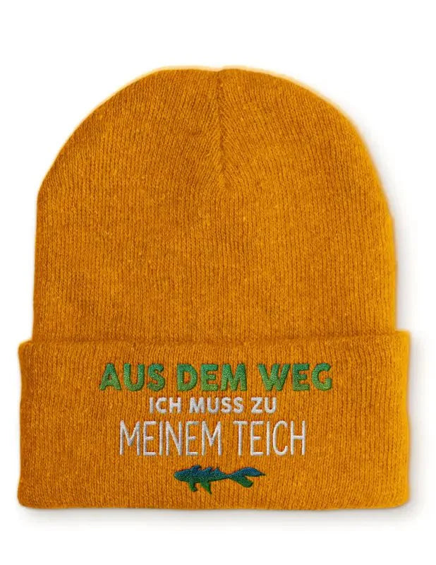 Aus dem Weg ich muss zu meinem Teich Statement Beanie Mütze mit Spruch - tshirtladen - Mütze