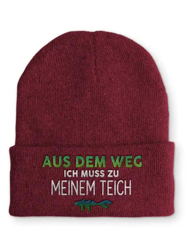 Aus dem Weg ich muss zu meinem Teich Statement Beanie Mütze mit Spruch - tshirtladen - Mütze