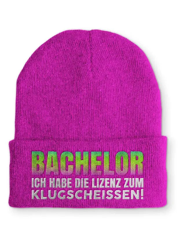 Bachelor Ich habe die Lizenz zum klugscheissen Statement Beanie Mütze mit Spruch - tshirtladen - Mütze