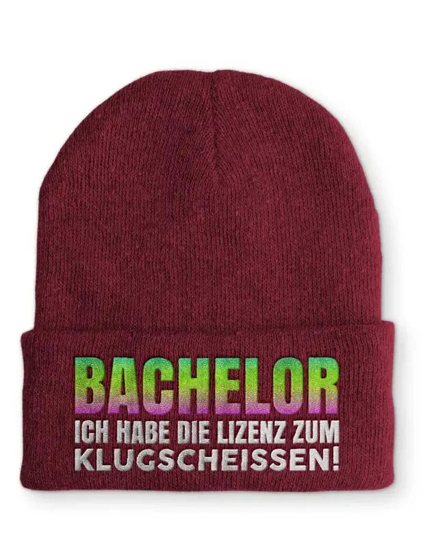 Bachelor Ich habe die Lizenz zum klugscheissen Statement Beanie Mütze mit Spruch - tshirtladen - Mütze