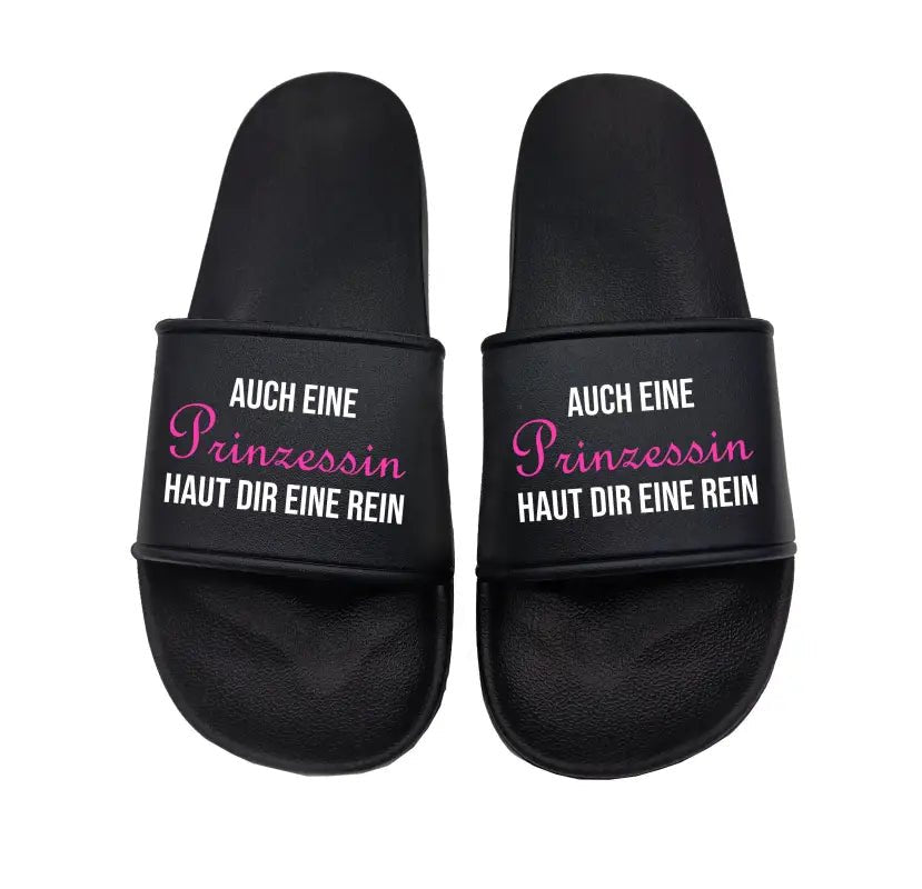 Badeschuhe Auch eine Prinzessin haut dir eine rein! - Schwarzer - Kaffee
