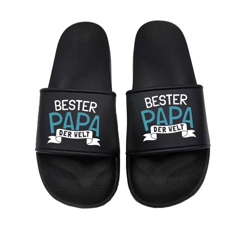 Badeschuhe Bester PAPA der Welt - Schwarzer - Kaffee
