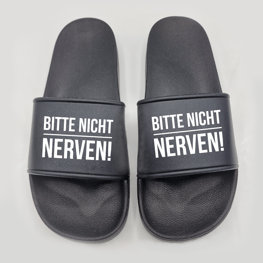 Badeschuhe Bitte nicht nerven - Schwarzer - Kaffee