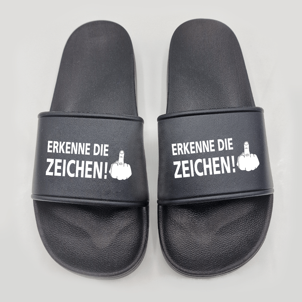 Badeschuhe Erkenne die Zeichen - Schwarzer - Kaffee