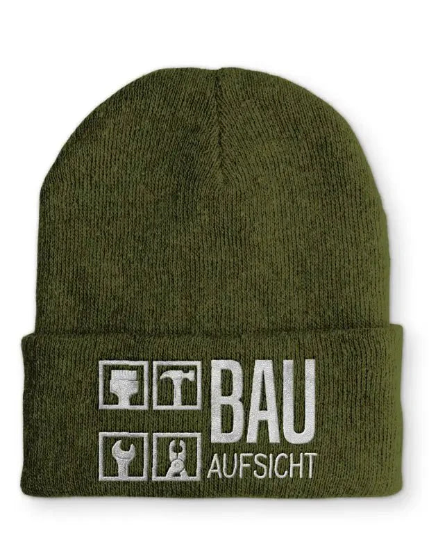 Bauaufsicht Statement Beanie Mütze mit Spruch - tshirtladen - Mütze