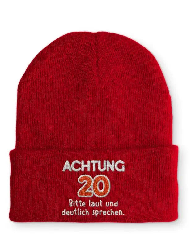 Beanie Mütze Achtung 20 Bitte laut und deutlich sprechen. Statement Beanie Mütze mit Spruch - tshirtladen -