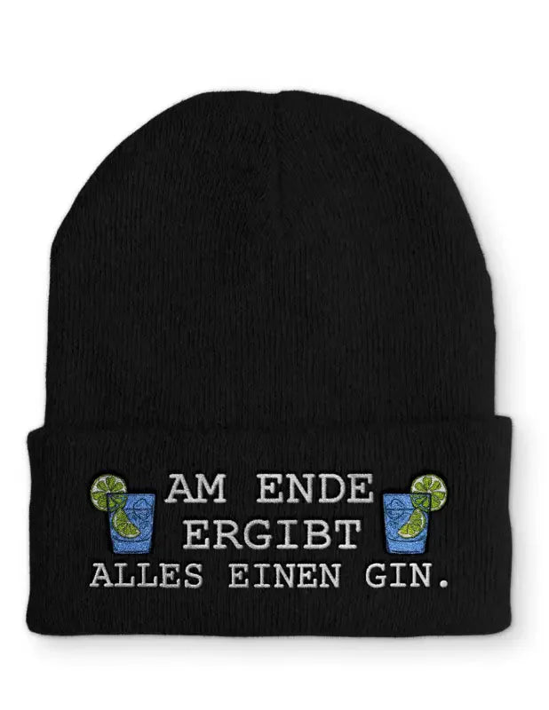 Beanie Mütze Am Ende ergibt alles einen Gin. Statement Beanie Mütze mit Spruch - tshirtladen -