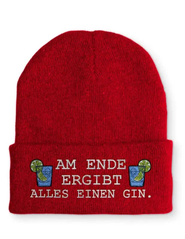 Beanie Mütze Am Ende ergibt alles einen Gin. Statement Beanie Mütze mit Spruch - tshirtladen -