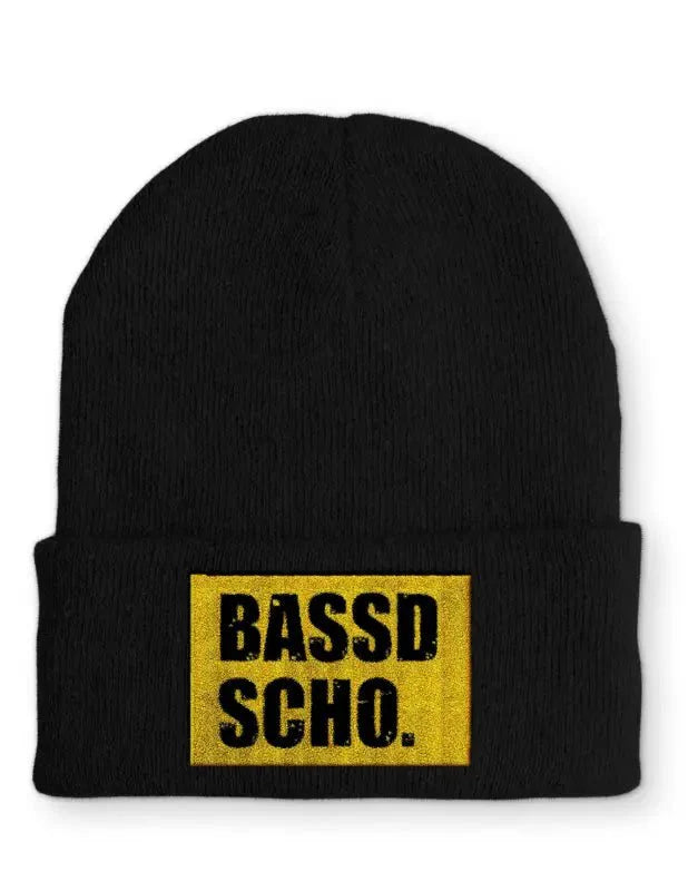 Beanie Mütze Bassd Scho. Statement Beanie Mütze mit Spruch - tshirtladen -