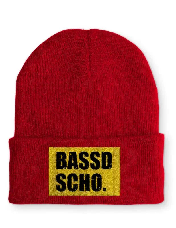 Beanie Mütze Bassd Scho. Statement Beanie Mütze mit Spruch - tshirtladen -