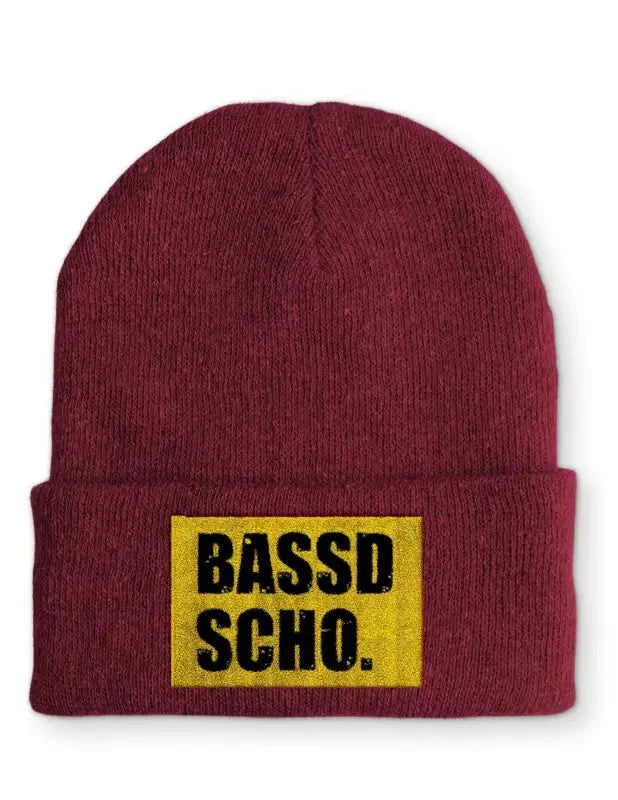 Beanie Mütze Bassd Scho. Statement Beanie Mütze mit Spruch - tshirtladen -