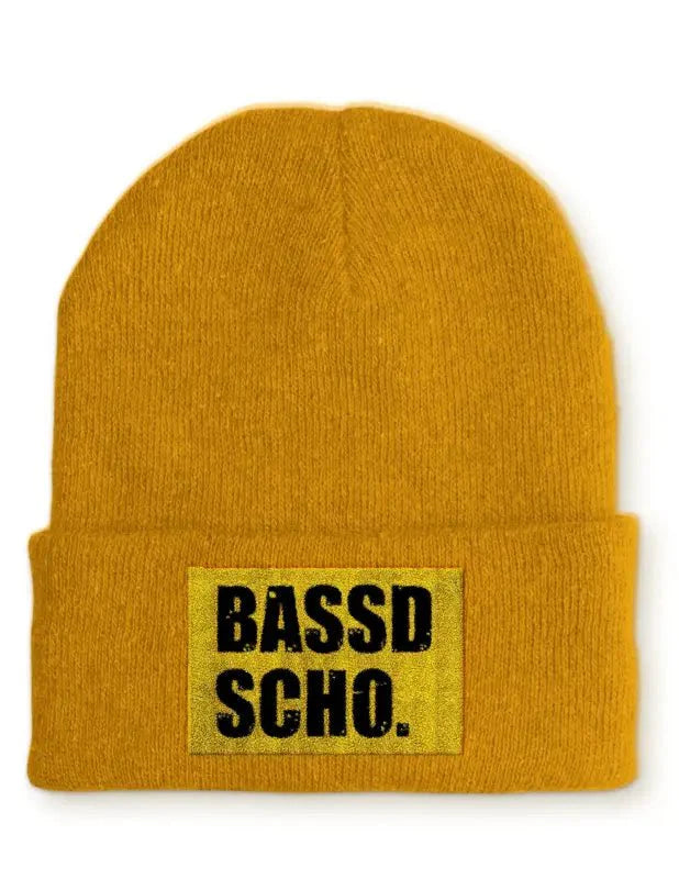 Beanie Mütze Bassd Scho. Statement Beanie Mütze mit Spruch - tshirtladen -