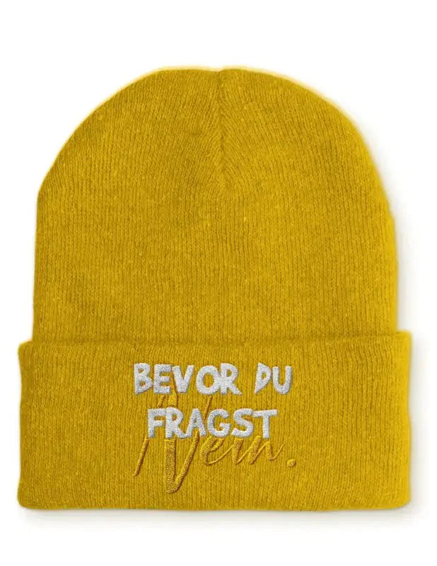 Beanie Mütze Bevor du fragst NEIN! Statement Beanie Mütze mit Spruch - tshirtladen -