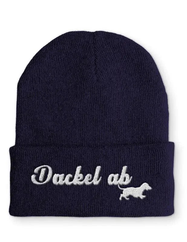 Beanie Mütze Dackel ab Dackelfan Statement Beanie Mütze mit Spruch - tshirtladen -