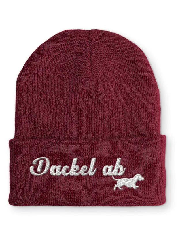 Beanie Mütze Dackel ab Dackelfan Statement Beanie Mütze mit Spruch - tshirtladen -