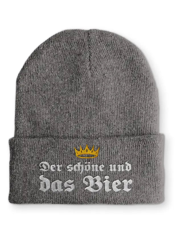 Beanie Mütze Der schöne und das Bier Statement Beanie Mütze mit Spruch - tshirtladen - Mütze