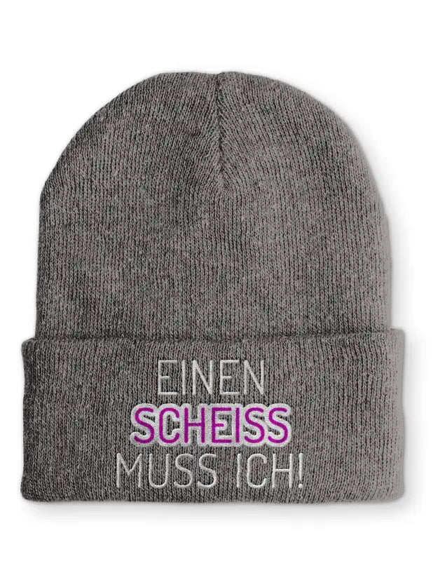 Beanie Mütze Einen scheiss muss ich! Statement Beanie Mütze mit Spruch - tshirtladen -