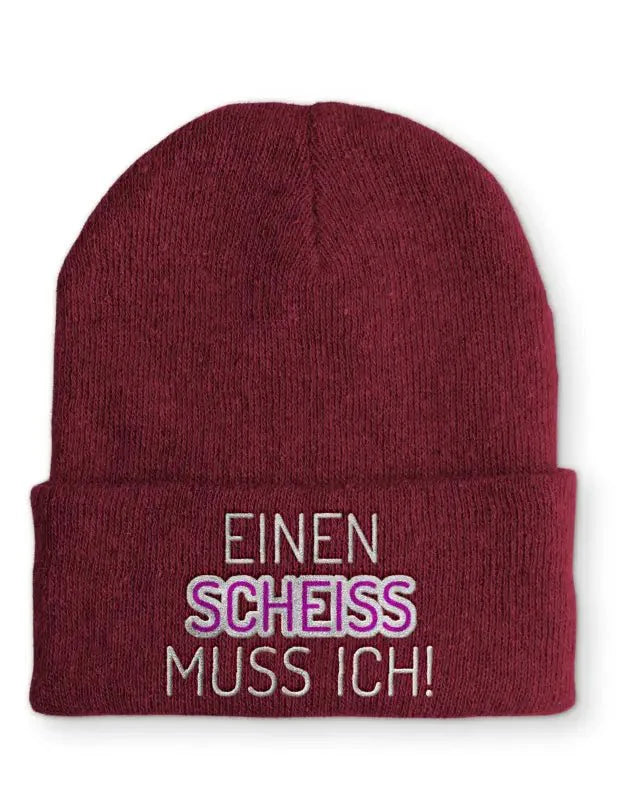 Beanie Mütze Einen scheiss muss ich! Statement Beanie Mütze mit Spruch - tshirtladen -