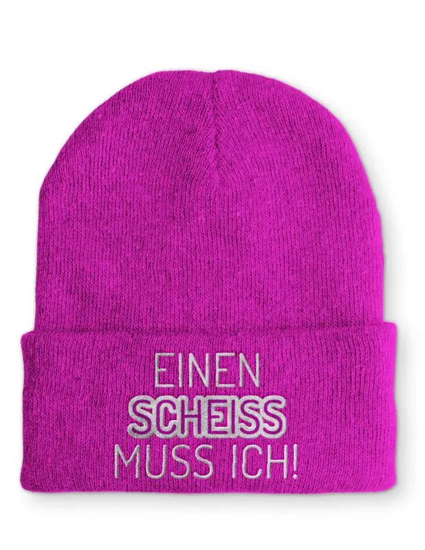 Beanie Mütze Einen scheiss muss ich! Statement Beanie Mütze mit Spruch - tshirtladen -
