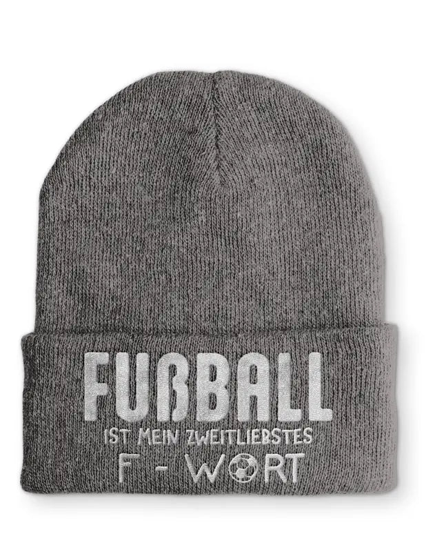 Beanie Mütze Fußball ist mein zweit liebstes F - Wort Statement Beanie Mütze mit Spruch - tshirtladen -