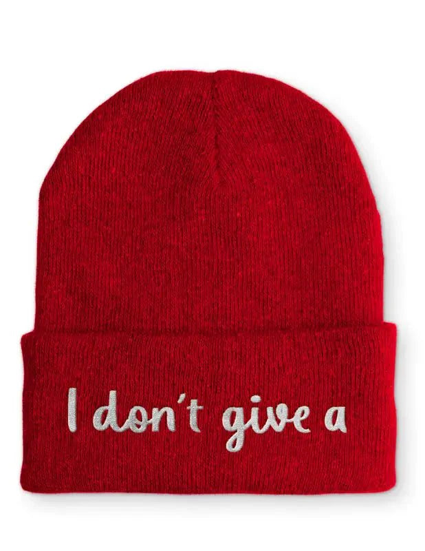 Beanie Mütze I don´t give a Statement Beanie Mütze mit Spruch - tshirtladen - Mütze